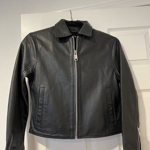 Barney’s Originals Black Leather Jacket